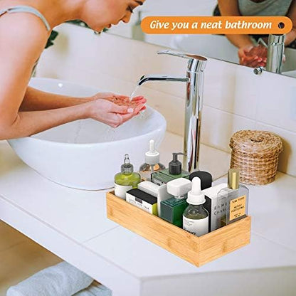 Bamboo Kitchen Drawer Organizer 12"x 6", Storage Box for Utensil Organizer
