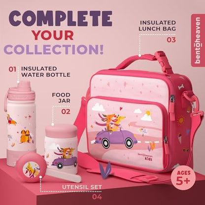 Bentoheaven Kids Utensils Set with Case, Reusable Fork & Spoon, Dachshund