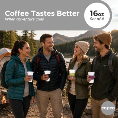 Copco Acadia Travel Mug, 16 Oz - Black, Plum, Blue, Green, Set of 4