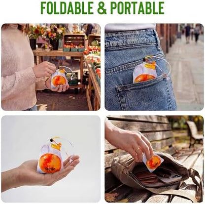 Stelle Lightweight Reusable Grocery Bag with Handles Ripstop Nylon Foldable Tote Shopping Bags for Travel and Groceries