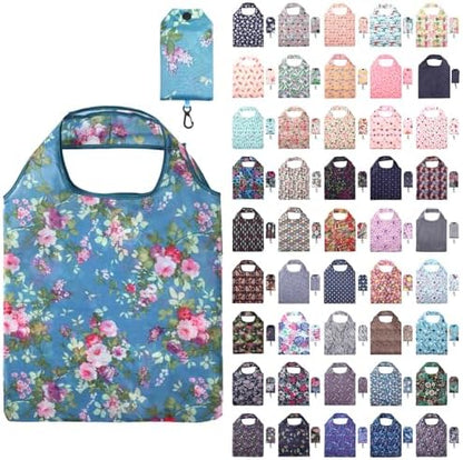 Paterr 46 Pcs Foldable Reusable Grocery Bags Bulk Machine Washable Waterproof Shopping Bags Packable Grocery Tote Pouches