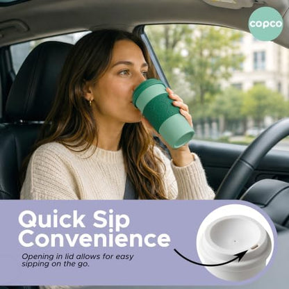 Copco Acadia 16oz Travel Mug, Set of 4 - Double Wall, Green & Purple
