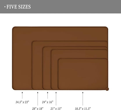 Reopet Waterproof Pet Feeding Mat with High Raised Edges, Heavier and Thicker Placemats for Cat Dog Water Bowl with BPA Free, Dogs Cats Food Mats for Messy Drinkers to Prevent Spill and Protect Floors