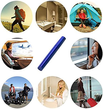 Travel Toothbrush Case, Portable Toothbrush Cover Container Storage Container, Breathable Design with Air Hole More Tube for Travel Hiking Camping and Business Trip (Deep Blue)