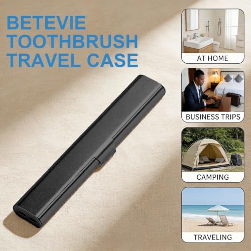 Portable Toothbrush Travel Case: Breathable & Dirt-Proof Hotel Camping Outdoor - Aluminum for Storage Recyclable Traveler (1, Black)
