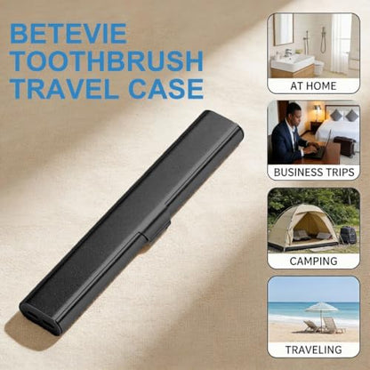 Portable Toothbrush Travel Case: Breathable & Dirt-Proof Hotel Camping Outdoor - Aluminum for Storage Recyclable Traveler (1, Black)