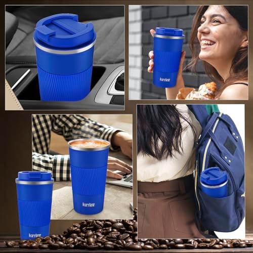 KETIEE Travel Coffee Mug 12oz: Insulated Travel Mug with Leakproof Lid