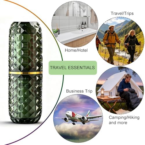 Travel Toothbrush and Toothpaste Case: 2 in 1 Toothbrush Travel Case with Rinse Cups, Dustproof Toothbrush Holder for Traveling, Camping, School Dorm, Office, Gym, Business Trip