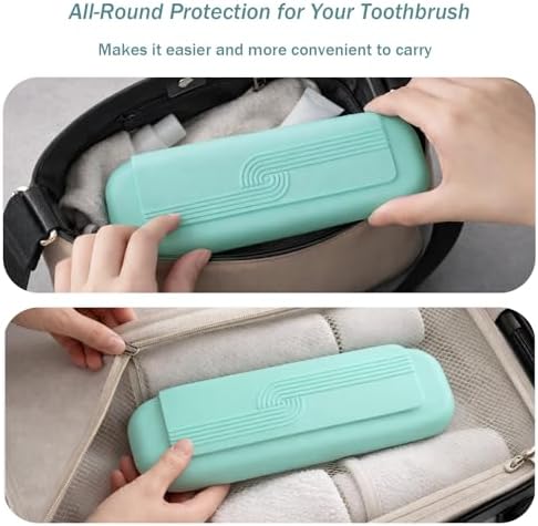 Silicone Toothbrush Travel Case, Upgrade Large Toothbrush Cover for Travel