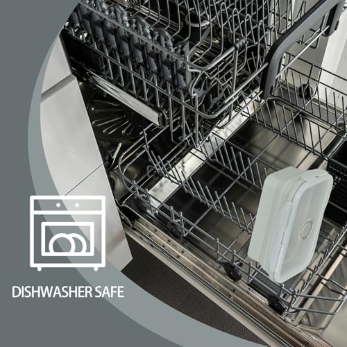 Plus 6PCS Foldable Silicone Food Storage Containers for Kitchen Storage for Leftovers Fruits and Meal Prep Dishwasher Safe Microwave Safe Ideal for Home and Travel (grey, square)