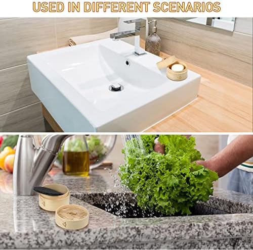 Chengu Natural Bamboo Soap Bar Holder with Lid Soap Dish Drain Foaming Net Shampoo Container Wood Tray Handmade Bamboo Case for Bathroom Shower Kitchen(4 Pcs,5.1 Inch)