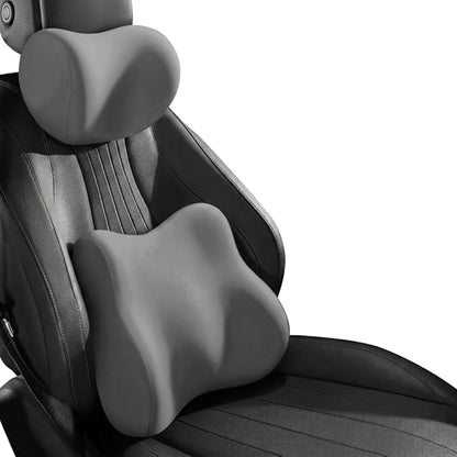 Car Headrest Pillow & Lumbar for Audi A3 8P Q5 A6 C6 A4 A5 Sportback B7 Avant 8V C7 A1 B9/R8 S5 S6 S7 S8 Q7, Car Seat Neck Pillow Back Support, Breathable All-Season Automotive Seat Cushions, 2PCS