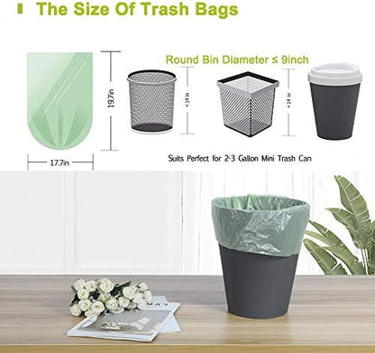 Jaoul Trash Bags 2.6 Gallon, Small Garbage Bags, Strong & Unscented Mini Trash Bags for Kitchen, Bathroom, Office, Restroom, Car, Black, 80 Counts