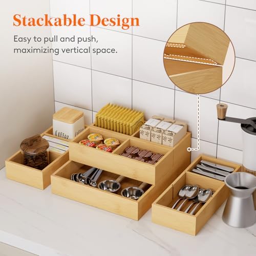 Lifewit Drawer Organizers 10 Pack(22 Grid) with 12 Inserts