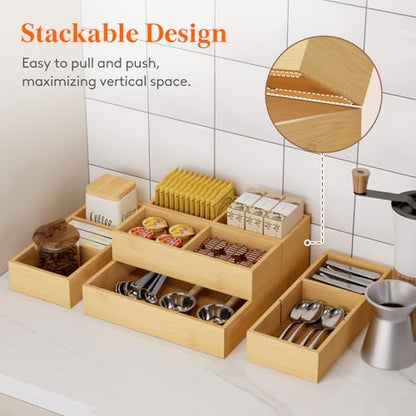Lifewit Drawer Organizers 10 Pack(22 Grid) with 12 Inserts