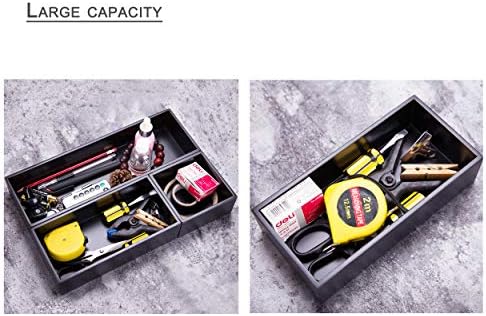 Bamboo Box for Drawer Organizer Box for Kitchen Storage Boxes for Small Accessories, Black 8"*4"