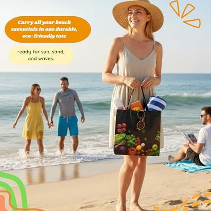 Simply Cool 50 Pack Reusable Grocery Bags, Large Tote Bags Bulk, Printed