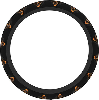 Funny Skeleton Skull Pumpkin Steering Wheel Cover Men, Comfortable Elastic Steering Car Wheel Cover Fit 15 inches Universal Accessories Suvs Trucks Decor