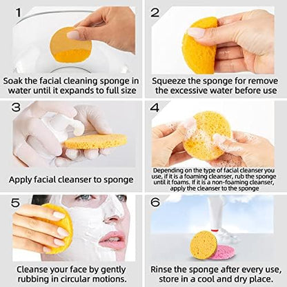 120-Count Compressed Facial sponges for Daily Facial Cleaning