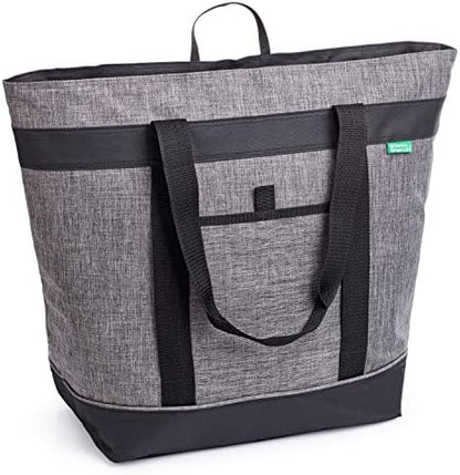 Jumbo Insulated Cooler Bag, Heavy Duty Soft Insulated Grocery Bag, Charcoal