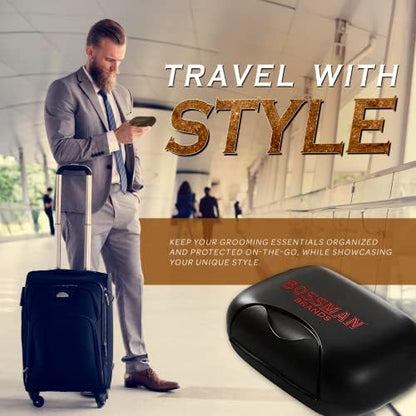 Bossman Travel Soap Container - (Black) Travel Soap Case with Snap-Lock Lid