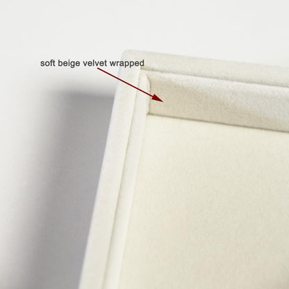 2pcs/Set Velvet Jewelry Tray, Grids Large Storage Tray for Bracelet Bangle Beads Display, Jewellery Organizer Box Tray for Home Drawer or Shop Store Selling Show (Beige Velvet)