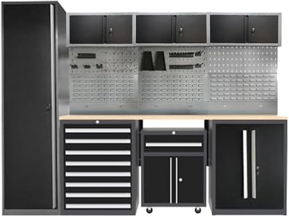 JZD Storage Cabinet Set, Pro Tool Organization System for Garage, No Wall Mounting Needed, for Basement Automotive Repair Shop