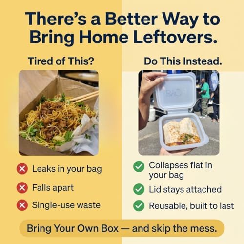 BYOB Collapsible Silicone Food Containers with Attached Lids – Reusable To-Go & Leftover Containers, Platinum Silicone, Leak-Resistant – 4 Pack (White)