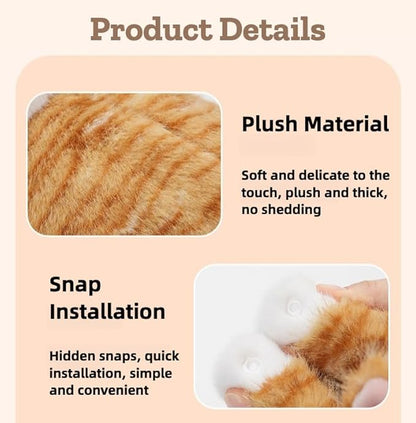 WASTROYAL Cute Cat Car Tissue Box Cover with Plush Doll, Hanging Vehicle Interior Organizer, Adorable Auto Decoration & Practical Accessory (Grey)