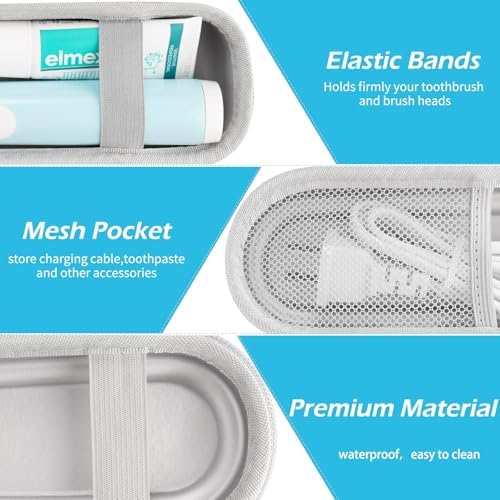 Toothbrush Travel Case for Oral B/Oral-B Pro 1000 1500 5000 7000 & Philips Sonicare 4100 1100 5300 5100 6100/iO Electric Toothbrush, Hard Protective Storage Bag (Gradient case with toothbrush cap)
