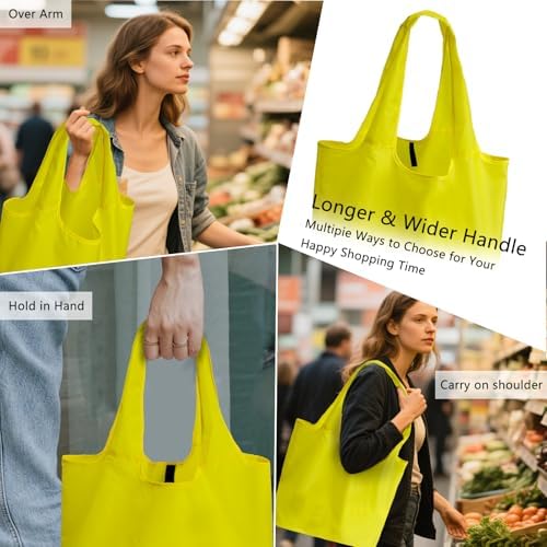 WFK Reusable Grocery Bags With Storage Box, Foldable Shopping Totes