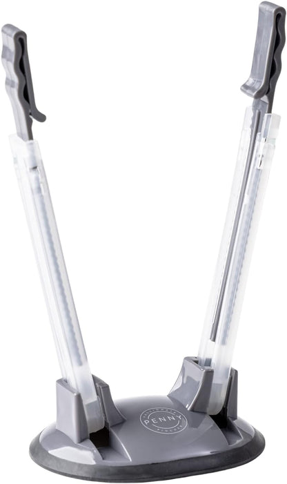 Freezer Bag Stands (2 Pack) | Baggy Rack Holder for Food Prep Bag | Meal Planning | Ziploc Bag Holder | Adjustable Freezer Bag Holder Stand | Hands Free Baggie Holder | Non-Slip Rubber Base (Grey)