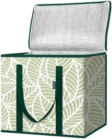BALEINE Insulated Reusable Grocery Bags with Zippered Top, Large Cooler Bag