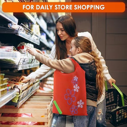 5 Pcs Reusable Grocery Fruit Bags, 15"x15", Washable Tote Bag (5 Colors)