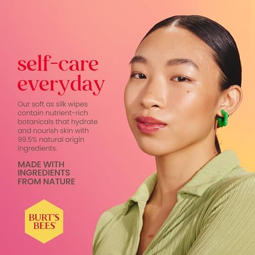Burt's Bees Pink Grapefruit Face Wipes, for All Skin Types, Hydrating Makeup Remover & Facial Cleansing Towelettes, 30 Ct. (3-Pack)