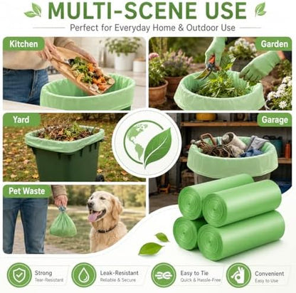 20 Gallon Compostable Trash Bags- 75L Compostable Organic Garbage Bags 100 Count,Large Biodegradable Bags for Household/Garden/Kitchen