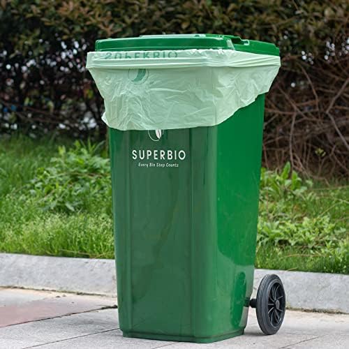 SUPERBIO 33 Gallon Compostable Yard Waste Bags, 40 Count