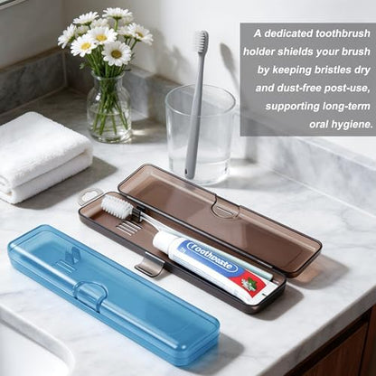 Travel Toothbrush Holder (20-Pack, Gray,Blue)