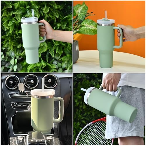 6 Pack Stanley Straws for 40 oz Tumbler - Stanley Replacement Straw with 2 Cleaning Brushes, Reusable BPA-Free Plastic, 40 oz Tumbler Accessories