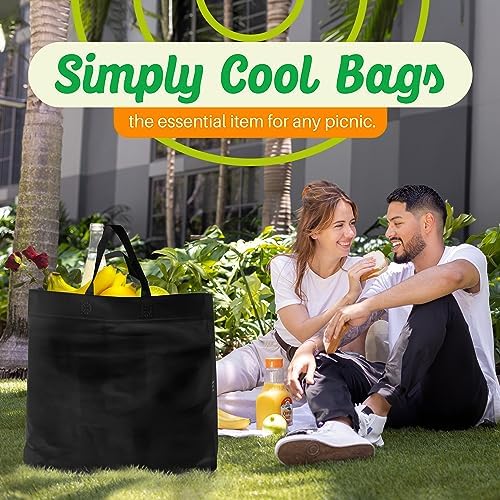 Simply Cool 200 Pack Reusable Grocery Bags, Medium Tote Bags Bulk, Black