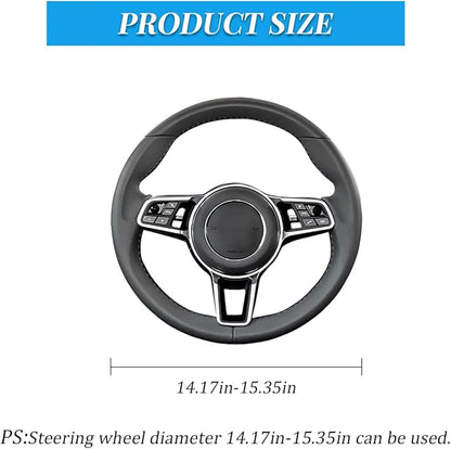 Car Steering Wheel Cover, Elastic Anti-Slip Microfiber PU Leather Auto Steering Wheel Protector, Comfortable Vehicle Interior Protective Accessories, Universal for RV, SUV, Truck (Black/Red)