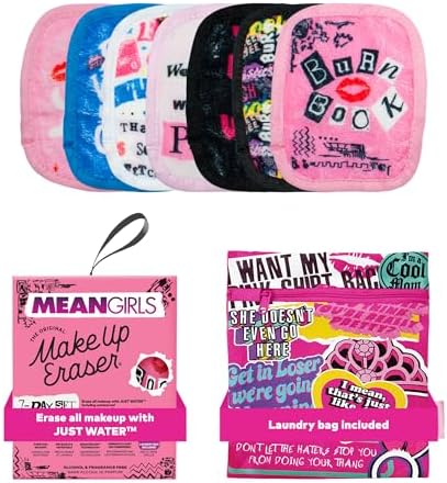 The Original MakeUp Eraser 7-Day Set, Erase All Makeup With Just Water, Including Waterproof Mascara, Eyeliner, Foundation, Lipstick, Sunscreen, and More! Mean Girls, 7ct