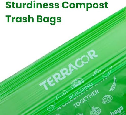 1.6 Gallon Compostable Food Scrap Bags Handle Tie for Kitchen Countertop Bin, 6 Liter Small Compost Bags, 100 Count (Pack of 2), BPI Certified and Meet The ASTM D6400 Standard