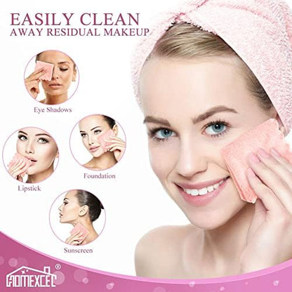 HOMEXCEL Premium Makeup Remover Cloth 24 Pack Reusable Soft Cleansing Cloth