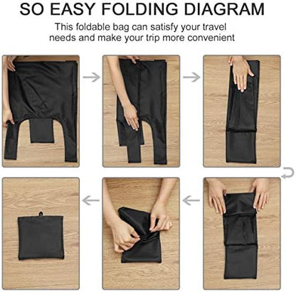 HOLYLUCK Reusable Grocery Bags,Heavy Duty Foldable Shopping Tote Bag (Extra Large, 3 Large Black)