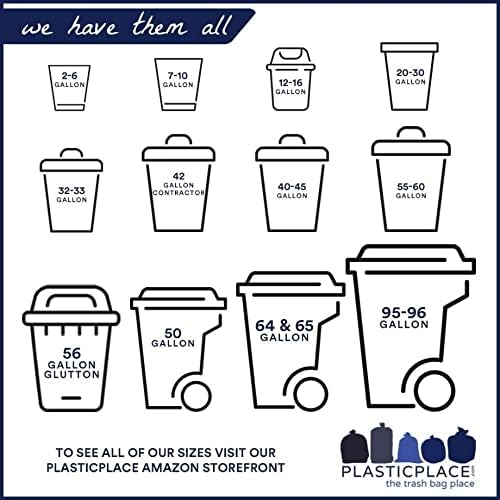 Plasticplace 40-45 Gallon Compostable Trash Bags │ 1 Mil │ Green Tint Garbage Can Liners │ 40” x 46” (50 Count)