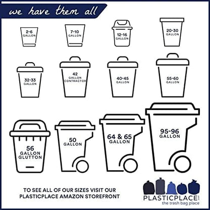 Plasticplace 40-45 Gallon Compostable Trash Bags │ 1 Mil │ Green Tint Garbage Can Liners │ 40” x 46” (50 Count)