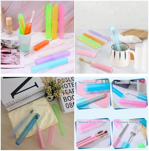 MingTa Set of Six Multicolored Travel Toothbrush Cases - Breathable, Clear & Portable Holders for Home, Travel & Camping Trips