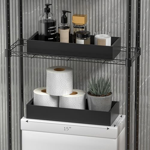 Bamboo Kitchen Drawer Organizer, 2-Pack, 17" x 6" x 2.5", Black
