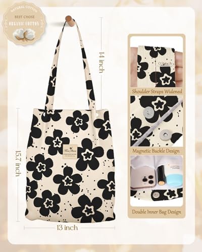 Miss Adola 2 Pack Corduroy Tote Bag with Pouch for Women
